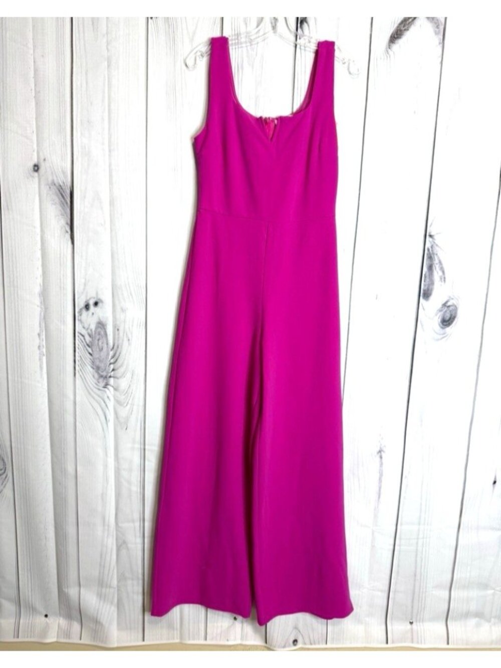 NWT entro Vibrant Pink Jumpsuit Wide Leg Sz L Sleeveless Party NEW